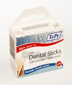  TePe Wooden Dental Sticks Slim Box Fluoride (125 .)