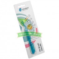 Miradent Pic-Brush Intro Kit Blue Transparent - набор ершиков для очистки межзубных промежутков, голубой (ручка + 4 ершика разного размера)